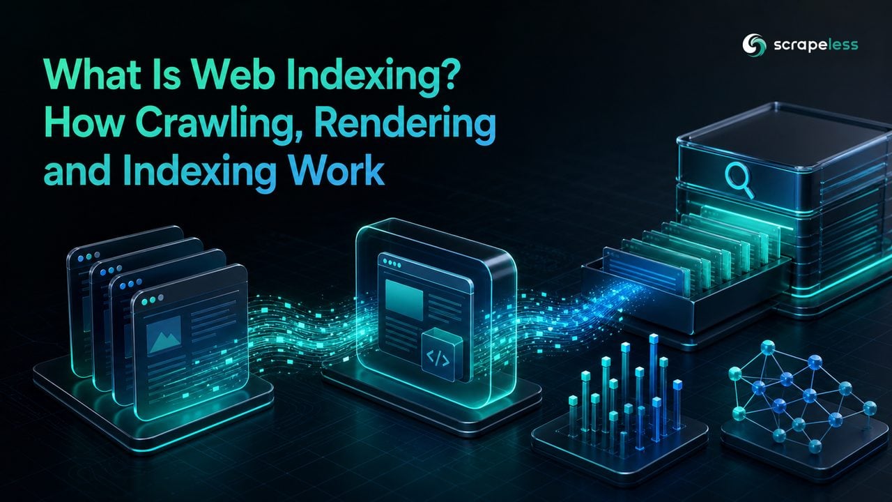 Web indexing pipeline from crawling and rendering to inverted and vector indexes