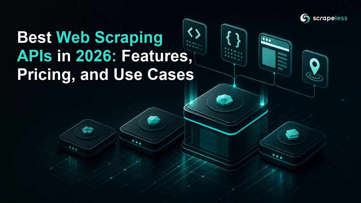 Four web scraping API platforms arranged as a ranked technology stack